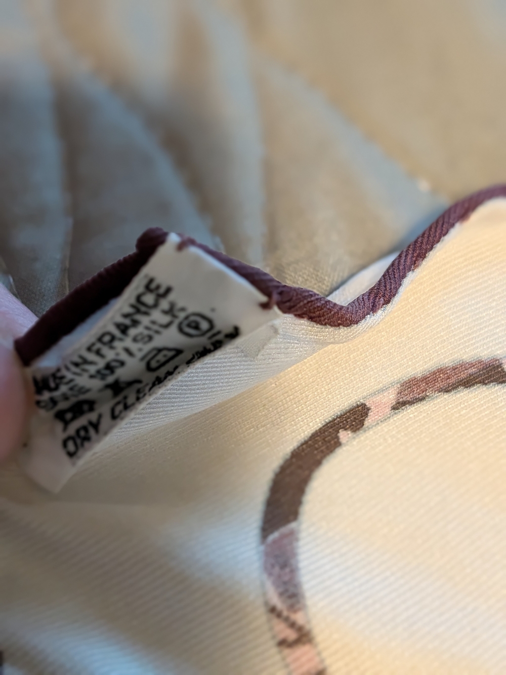 Hermès Kelly en Calèche Silk Twill Square Scarf Ivory Pink Brown - Picture 5 of 6